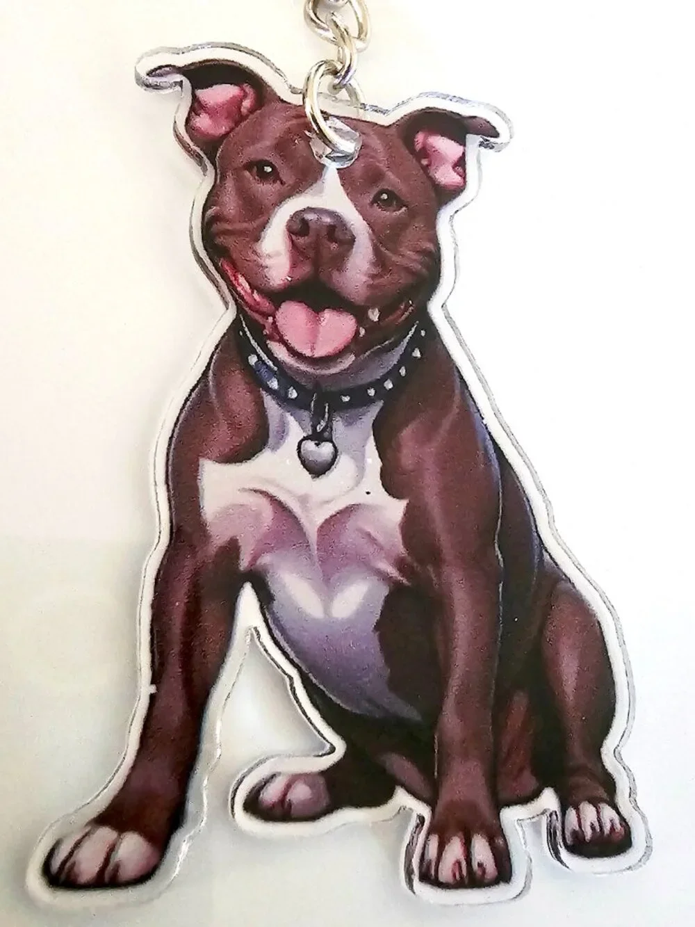 Pit Bull Acrylic Keychain, Unisex,Dog Lover American Bully Staffy Gift Pet Charm